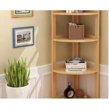 One Bamboo Corner Shelf/Rotating Shelf. Made Of Bamboo, It Offers Convenient And Space-Saving Storage. Multiple Tiers Are Available. Suitable For Various Settings Including Living Room, Bathroom, And Bedroom. - View 2