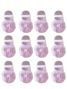 6 Pairs 0-1 Year Old Newborn Baby Socks, Summer Breathable Thin High Elastic Non-Binding Girls Home Pre-Walking Socks - Multicolor - View 16