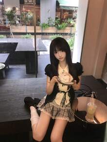 Cute Girl Halloween Cosplay Outfit, Perfect For Cosplay Events, School Uniform Style, Graduation Outfit, Girly Date Outfit, Idol Fan Activity Outfit, Classical Mini Skirt, Sizes S-XL - 黑色 - 查看 6