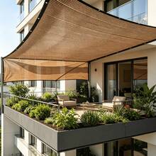 1pc Multi-Size Brown Sunshade Net, Suitable For Various Outdoor Locations, Space-Saving Storage, Easy Installation, Can Be Used For Parking Lots, Swimming Pools, Outdoor Restaurants And Other Places For Sun Protection - Multicolor - View 3