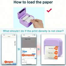 PRINHSJI Wireless Mini Printer, Portable Inkless Thermal Sticker Printer With 5 Rolls Printing Paper, For Photos, Notes, Gift, Receipts, Lists, And DIY Journals, Compatible With IOS & Android - Multicolor - View 7