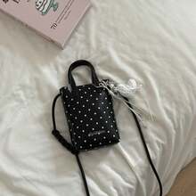 1pc Korean Style Fashion Casual Sweet Polka Dot Lightweight Large Capacity Handbag Crossbody Phone Bag Coin Purse For Women Daily Shopping Commuting Party Holiday Gift - Multicolor - View 5