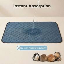 Waterproof Guinea Pig Bedding, Washable Guinea Pig Cage Liner, Reusable Hamster Mat, Machine Washable Non-Slip Pee Pad, Easy To Wash, Easy To Care, Easy To Clean, Suitable For Cages, Super Absorbent Guinea Pig Mat, Suitable For Small Animals Hamster Rabbit Squirrel - Grey - View 7