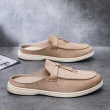 Men's Casual Shoes Suede Loafers Classic British Style Lightweight Soft Flat Shoes - Beige - View 11