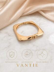 Bracelete Quadrado Fino - Dourado - Visão 3