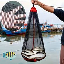 Nylon Fishing Net Bag With Long Rope And Drawstring, Portable Storage, Reinforced Stitching, Quick-Dry Foldable Fish Basket, Lightweight Breathable Design, Suitable For Freshwater/Saltwater Fishing, Rivers, Lakes And 5 Fishing Scenarios - Fishing Accessories Tool, Durable Mesh Material, Lakeside Fishing, Boat Angler Exclusive - Multicolor - View 1
