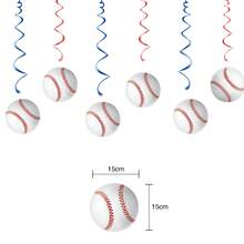 34pcs Baseball Theme Birthday Party Decoration Set Includes 15 Triangle Bunting, 6 Hanging Spiral Decorations, 12 Small Flags And 1 Large Flag, Perfect For Birthday Party, Family Gathering Or Adding Fun Decor - A - View 14