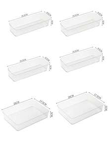 Caja de almacenamiento de cosméticos de escritorio 8/4/1 pieza, caja de almacenamiento de cajones de plástico transparente, caja de almacenamiento de tocador transparente, caja de almacenamiento exquisita, caja de almacenamiento con divisor de cajones de escritorio y contenedor de almacenamiento, adecuada para almacenar cosméticos y joyas - transparente - Ver 18