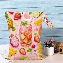 Cute Summer Fruit Print Wet Dry Separation Swimming Bag, Girly Beach & Pool Pouch, Lightweight Travel Storage Organizer - Multicolor - View 13