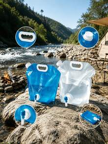 5L/10L 戶外露營水袋/可折疊水桶－大容量、便攜可折疊水儲存容器，附閥門與透明設計；非常適合戶外露營、野餐與烤肉活動 - 多色 - 查看 6