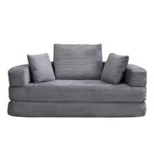 Flieks Multifunctional Freestanding Folding Sofa Bed (Boneless Couch) – Oval Bed With Cushions, Modular Sofa, Corduroy Fabric Cover (173 X 176 Cm), Suitable For Apartments, Living Rooms, Bedrooms - 淺灰色 - 查看 8