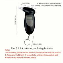 Portable Breath Alcohol Tester, Use This Digital Breath Alcohol Tester To Accurately Test Your Blood Alcohol Content! Suitable For Car Safety, Comes With Keychain (Battery Not Included) - Black - View 9