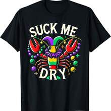 Mardi Gras Adult Humor Crawfish Inappropriate Mardi Gras T-Shirt - Black - View 7