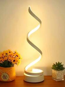 1pc 3-Color Adjustable Spiral LED Desk Lamp, Suitable For Bedroom, Living Room, Office, Study, Bar, Home Decor, Halloween Decor, Room Decor, Home, Kitchen, Christmas Decor - Multicolor - View 15