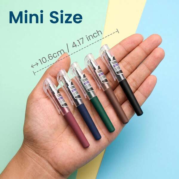 10pcs/Set Portable Mini Pocket Pen, Business Signature Pen, Office & Travel Writing Pen, Minimalist Design, Black Ink, 0.5mm Tip, Convenient Carry Business Signature Pen