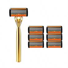 Men's 8-Layer Blades Gold-Plated Manual Razor Kit , Comfort Grip, Reusable, Lightweight For Travel, Delivers A Close, Smooth Shave For Everyday Grooming Needs, Ideal For Daily & Travel Use ﻿ - Multicolor - View 13