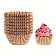 100pcs Natural Paper Baking Molds, Greaseproof Muffin Cupcake Liners, Non-Stick Oven Cake Pan Trays For Easter Ramadan Eid Holiday, Heavy-Duty Pastry Cups Birthday Party Supplies - Multicolor - View 10