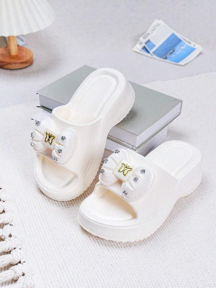 ASOFTER Sandal Wanita Elegan Model Baru Musim Panas, Sandal Sol Tebal dengan Hiasan Gesper Telinga Kelinci, Cocok untuk Musim Mekarnya Bunga Sakura, Musim Wisuda, Hari Valentine