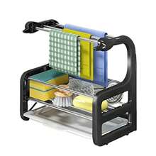 Kitchen Sponge Holder With Drain Pan With Caddy Brush Kitchen Countertop Organizer - As Pic - View 4