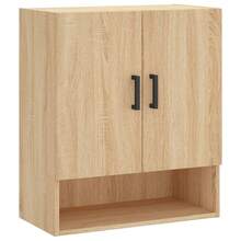 vidaXL Wall Cabinet, Hanging Cabinet With Ample Storage Space, Wall-Mounted Bathroom Cabinet, Medicine Cabinet, Storage Cabinet For Living Room, Light Oak Khaki Wood Composite - Light Oak Khaki - View 9