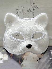 Elegant Half-Face Fox Cat Sexy Lace Floral Masquerade Mask, Carnival Ball Holiday Masquerade Dinner Party Cosplay Prop Accessory - Multicolor - View 8