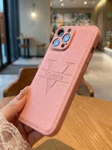 客製化個性化姓名手機殼，適用 11 12 13 14 15 16 17 Pro Max Plus 17 Air 13 12 Mini，韓系奢華 PU 皮革 3D DIY 刻字字母縮寫姓名，適用 X XS XR XS MAX 7 8 Plus，防震手機殼，節日禮物送給愛人、朋友、家人或自己，適用 Galaxy S25 S24 S23 S22 S21 Ultra Plus A55 A54 A53 A52 A34 A33 A32 A15 A14 A13 A12 - 粉色 - 查看 5