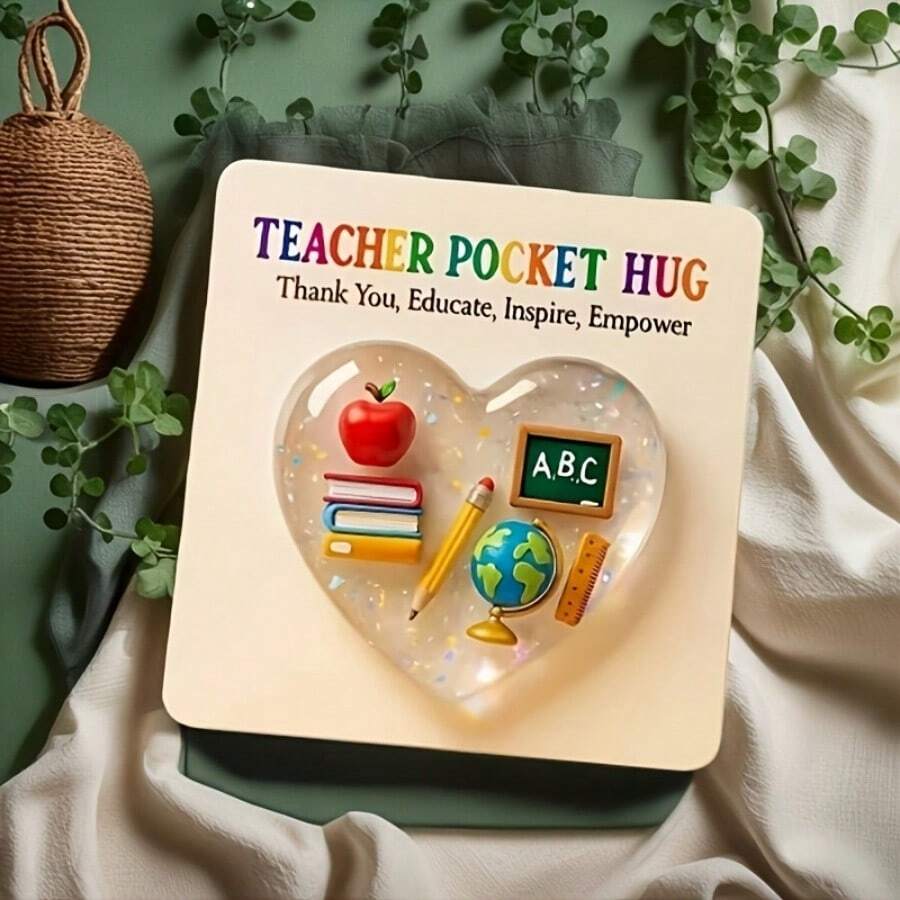 2D flache herzförmige Lehrmittel-Token, ohne passende Ermutigungskarten. Inspirierende Dankeschön-Geschenke zum Abschluss und Schulanfang. Geeignet für Klassenzimmer und Heimdekoration. - Verschiedenfarbig - Übersicht 1