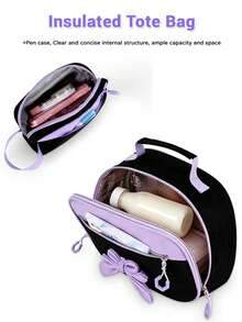 3 piezas Mochila con lazo desmontable para niñas, bolso de mano y estuche para lápices, regalo de vuelta a la escuela para uso diario en viajes, escuela y trabajo - conjunto de tres piezas - Ver 6