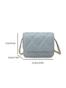 Dedoo Spring/Summer Popular Style, Premium Quality. Chain Strap, Can Be Carried On Shoulder Or Underarm. This Is A Mini Lipstick Bag. - Blue - View 5