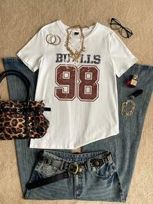 Casual Round Neck Short Sleeve Fitted Women's T-Shirt Suitable For Summer - Putih 2 - View 1