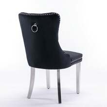 Set de 2 Sillas de comedor 65 cm de Velvet para cocina y salon - Negro - Ver 5