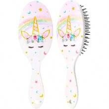 Cepillo de unicornio para bebs, nias y nios: cepillo para cabello y hmedo, rizado y grueso, apto para todo tipo de cabello. - Arcoíris Unicornio - Ver 1