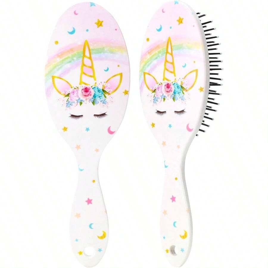 Cepillo de unicornio para bebs, nias y nios: cepillo para cabello y hmedo, rizado y grueso, apto para todo tipo de cabello. - Arcoíris Unicornio - Ver 1