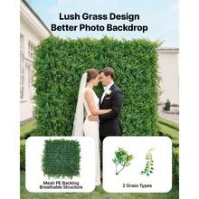 VEVOR Artificial Plant Wall, 12PCS 50.8 X 50.8 Cm Artificial Boxwood Panels, Sun Protection Greenery Backdrop Privacy Hedge Fence, Fake Grass Screen For Wedding, Indoor, Outdoor Garden, Backyard - Fern Leaf, 20*20 Inch, 12 Pcs - View 2