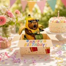 3/1pc Fun Happy Birthday Pop-Up Card Gift Box - Decorative Box With Funny, Humorous Capybara Card, Hilarious Birthday Gift Box, Perfect Birthday Gift For Family And Friends - View 2