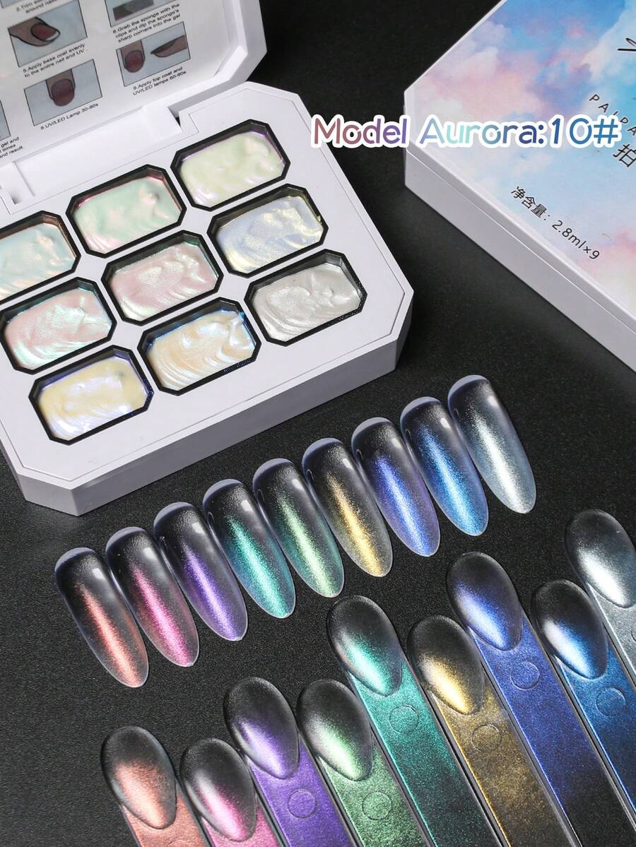 AiFer 9 Colors Satin Light Painting Solid Gel Nail Art Pigment - No Wipe, 3D Textured Oil Painting Designs For Manicure DIY & Salon Use For Spring