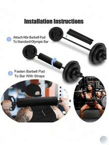 Barbell Pad, Squat Weightlifting Foam Neck And Shoulder Pad, Black Oxford Cloth High Elastic Foam Barbell Pad - Multicolor - View 10