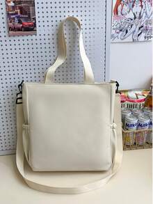 2026 New Large Capacity Nylon Tutoring Bag, Middle School And High School Student Class Bag, Tutoring Bag, Book Tote Handbag, Unisex Shoulder Crossbody Bag, Teen Student Backpack, Letter And Star Pattern, Fashion Backpack - A - View 10