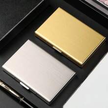 1 pieza Tarjetero de metal premium, estuche de tarjetas de acero inoxidable ultra delgado anti-desmagnetización compacto, funda de tarjeta bancaria anti-robo para hombres y mujeres - Multicolor - Ver 4