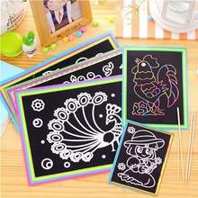 Scratch-Off Art Paper For Kids, DIY Cartoon Pattern Graffiti Pad, Rainbow Scratch Drawing Kit, Fun Educational Craft Gift For Toddlers - Multicolor - View 3