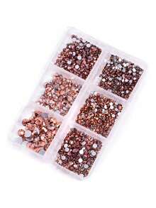 Nueva caja de cristales de diamantes de colores con base plana de varios tamaños para decoración 3D de arte de uñas, strass - Rosa Pálido - Ver 20