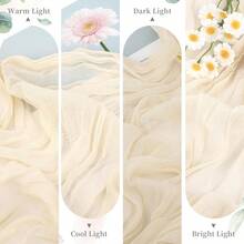 1pc/6pcs 35*71/118/157 Inch Beige Cheesecloth Table Runner And Napkins, Wavy Edge Transparent Country Style Table Runner. Suitable For Wedding Decor Arch, Garden Arch, Bridal Shower, Wedding, Holiday, Valentine's Day, Vacation, Birthday Party - Beige - View 11