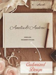 Customized Linen Wedding Guest Book, Personalized Linen Hardcover Photo Album, Photo Guest Book, Wedding Keepsake & Anniversary Commemorative Album, Perfect Gift - Multicolor - View 16