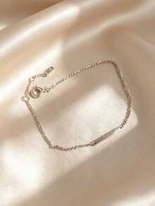 1pc Minimalist Nameplate, Compatible With Stainless Steel Bracelet, Small Combination Chain, 18k Gold Plated Stainless Steel Necklace, Comes With Exquisite High-End Gift Box, Suitable As Daily Gift, Holiday Gift - Best-seller-2 - View 4
