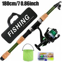 1.8m/5.9FT Telescopic Spinning Fishing Rod Combo With Size 1000 Pre-Spooled Spinning Reel, Tackle Box, Foldable Fishing Bucket Storage Bag, Complete Beginner Freshwater Fishing Kit - Green - View 8