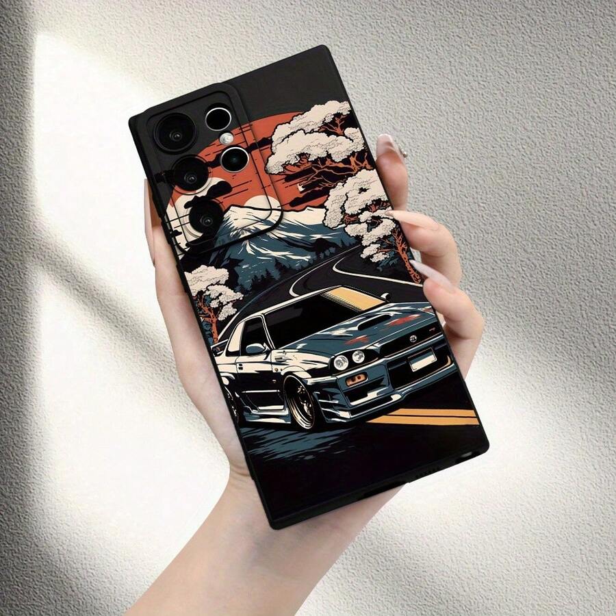 Funda para teléfono con diseño de arte automotriz de estilo japonés – cubierta protectora ultrafina a prueba de golpes - (Un color) 1 unidad por paquete - Ver 1