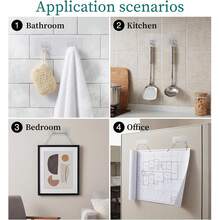 Double Claw Wall Hook Adhesive Sticker For Bathroom Kitchen Corner Shelf Storage Organizer, No Drilling Installation, Strong Hold Holder For Shower Caddy Rack - Multicolor - View 8