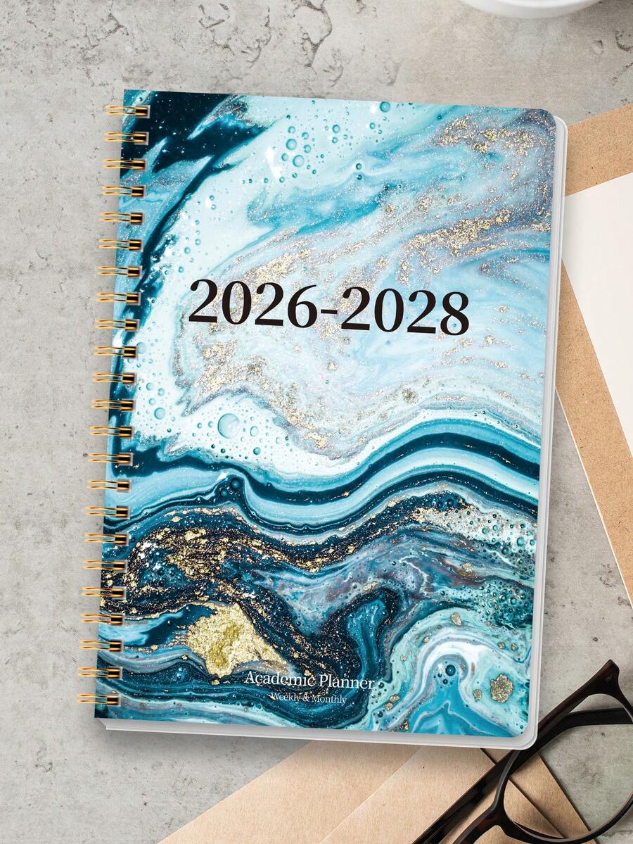 Trees A5 2026–2028 月計畫本,24個月日曆書,含月視圖與備註頁,2026年1月至2027年12月,女性開學用品與辦公桌用品 - 綠色 - 查看 1