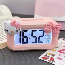 SANRIO 三麗鷗 Hello Kitty 粉色鬧鐘，大螢幕顯示，可愛動漫小夜燈桌面裝飾，適合宿舍與臥室，迷人禮物選擇，可愛鬧鐘 - 多色 - 查看 10