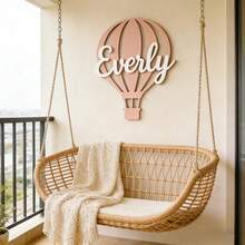 1pc Customized Name Balloon Wall Hanging - Laser Engraved Wooden Wall Decor, Includes Customized Balloon Font, Suitable For Bedroom And Travel Theme Decoration | Can Be Hung On Wall, Modern Style, Suitable For Birthday, Holiday Decoration, 3 Colors Available - Multicolor - View 7